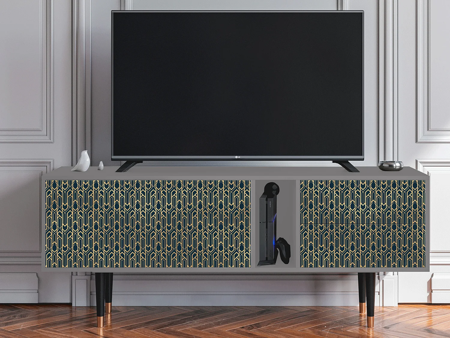 Meuble TV - 170х69х48 cm - T1 - Golden Empire, Gris