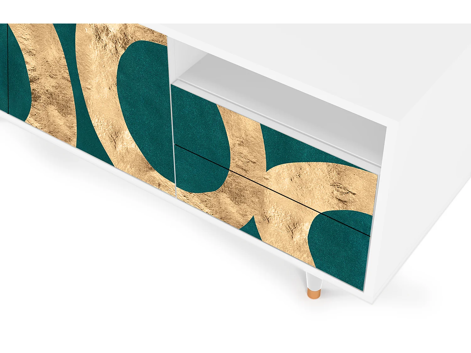 Meuble TV - 125х56х41 cm - T7 - Zircon Sphere, Blanc