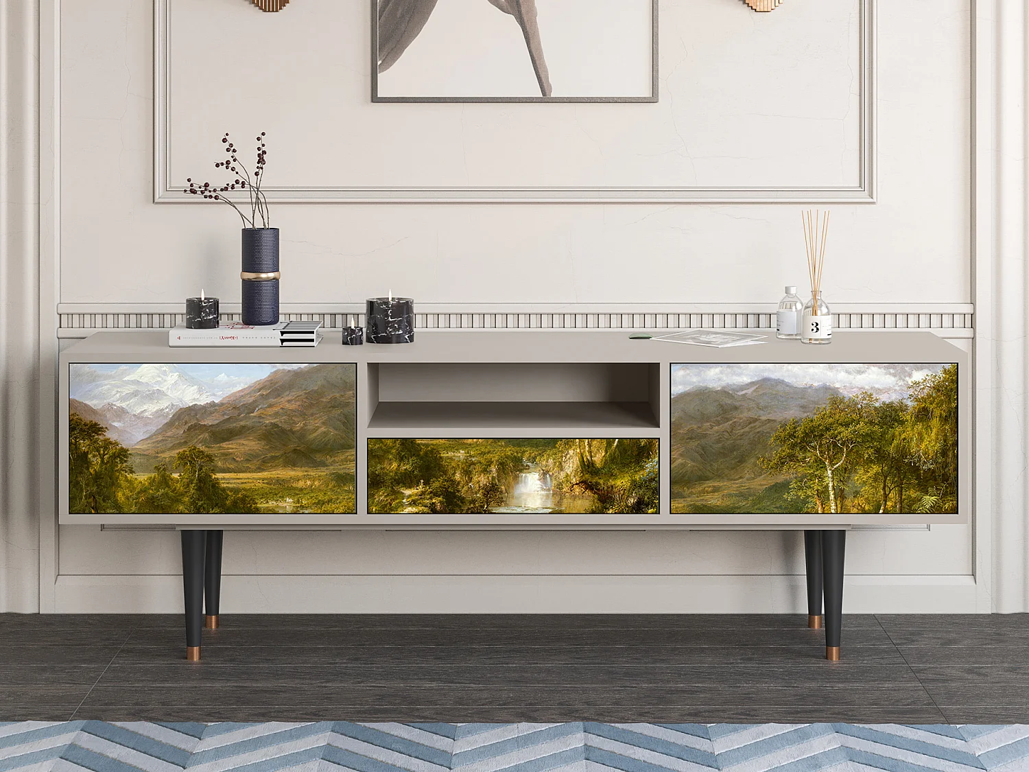 Mobile TV - 170х59х41 cm - T6 - The Heart of the Andes , Sabbia