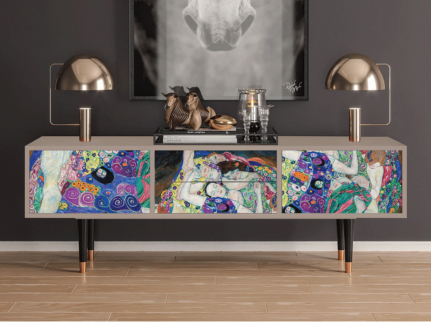 Mueble de TV - 170х59х48 cm - T4 - The Maiden by Klimt, Latte