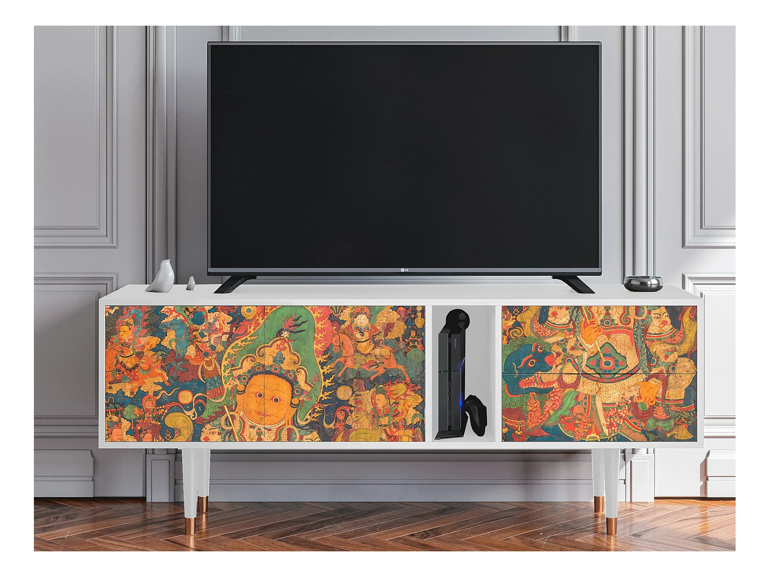 Mobile TV - 170х69х48 cm - T1 - God by Vaisravana , Bianco