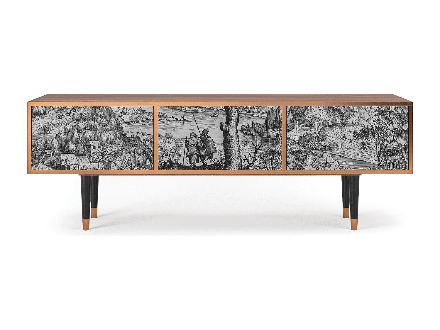 Mueble de TV - 170х59х48 cm - T4 - Milites Requiescentes, Nogueira