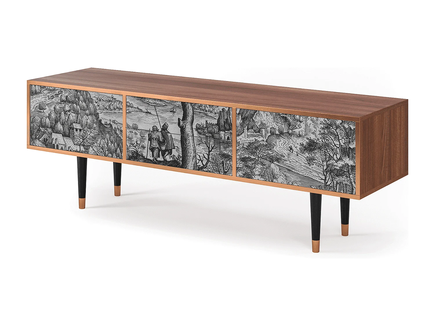 Mueble de TV - 170х59х48 cm - T4 - Milites Requiescentes, Nogueira