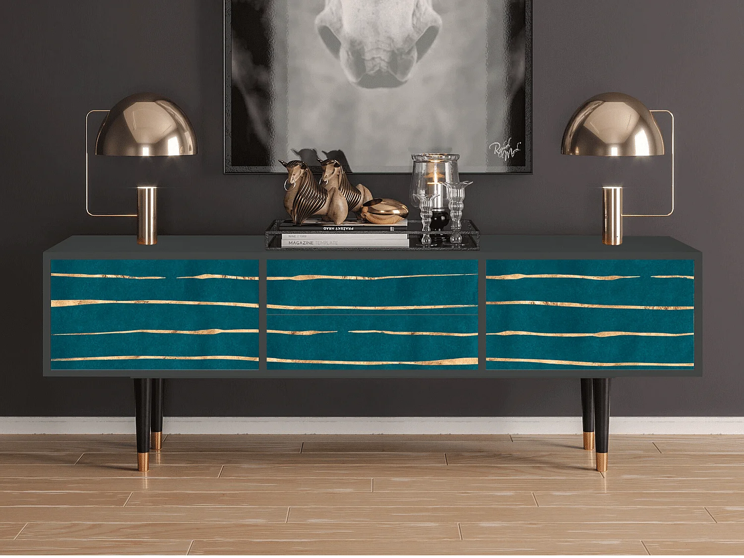 Meuble TV - 170х59х48 cm - T4 - Ocean Drive, Anthracite