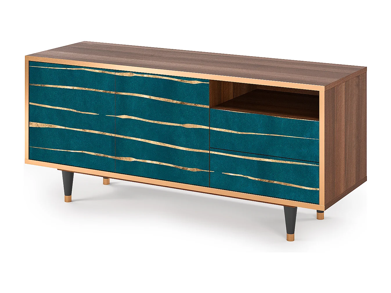 TV-meubel - 125х56х41 cm - T7 - Ocean Drive, Walnoot