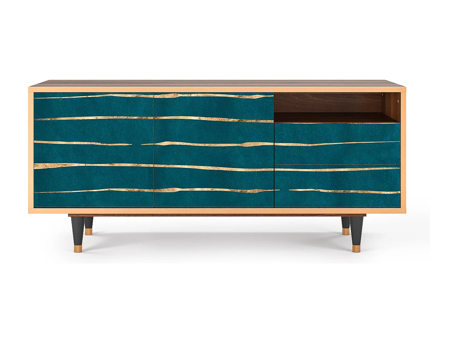 Mueble de TV - 125х56х41 cm - T7 - Ocean Drive, Nogal