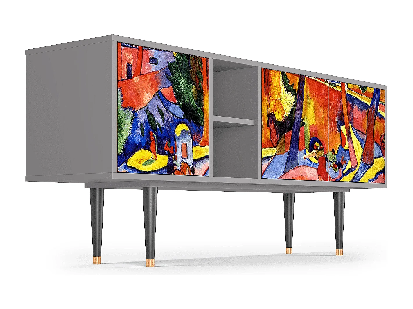 Mobile TV - 150х69х41 cm - T5 - The Turning Road, Grigio