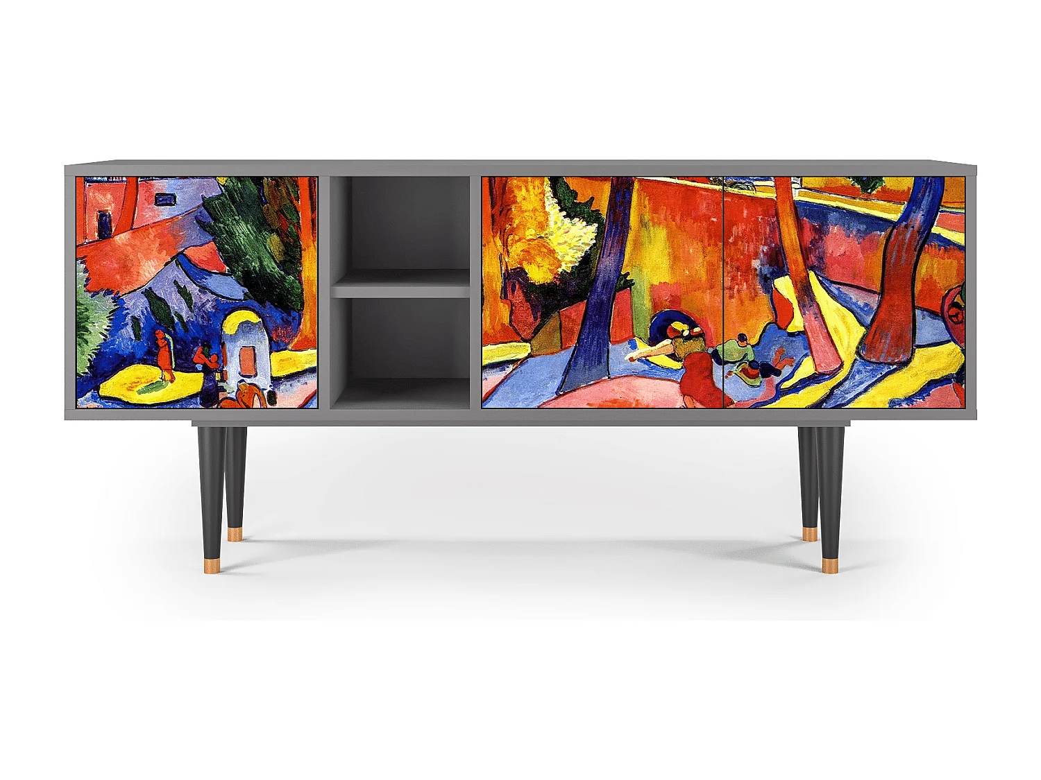 Szafka RTV - 150х69х41 cm - T5 - The Turning Road, Szary