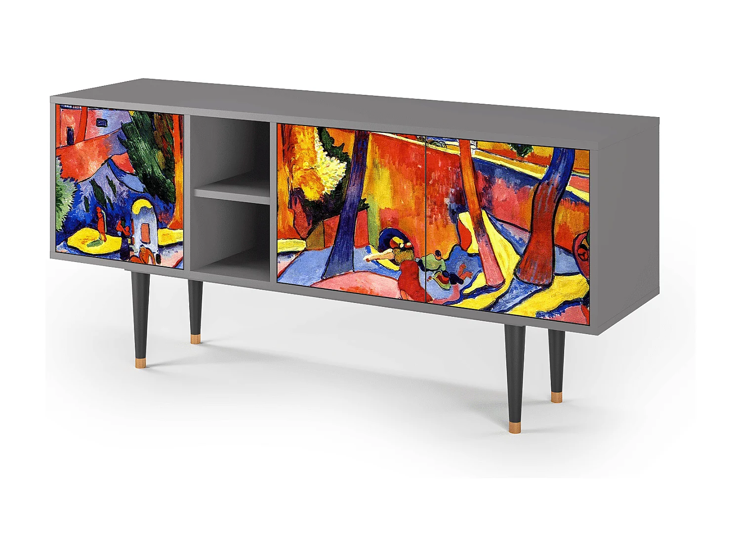 Szafka RTV - 150х69х41 cm - T5 - The Turning Road, Szary