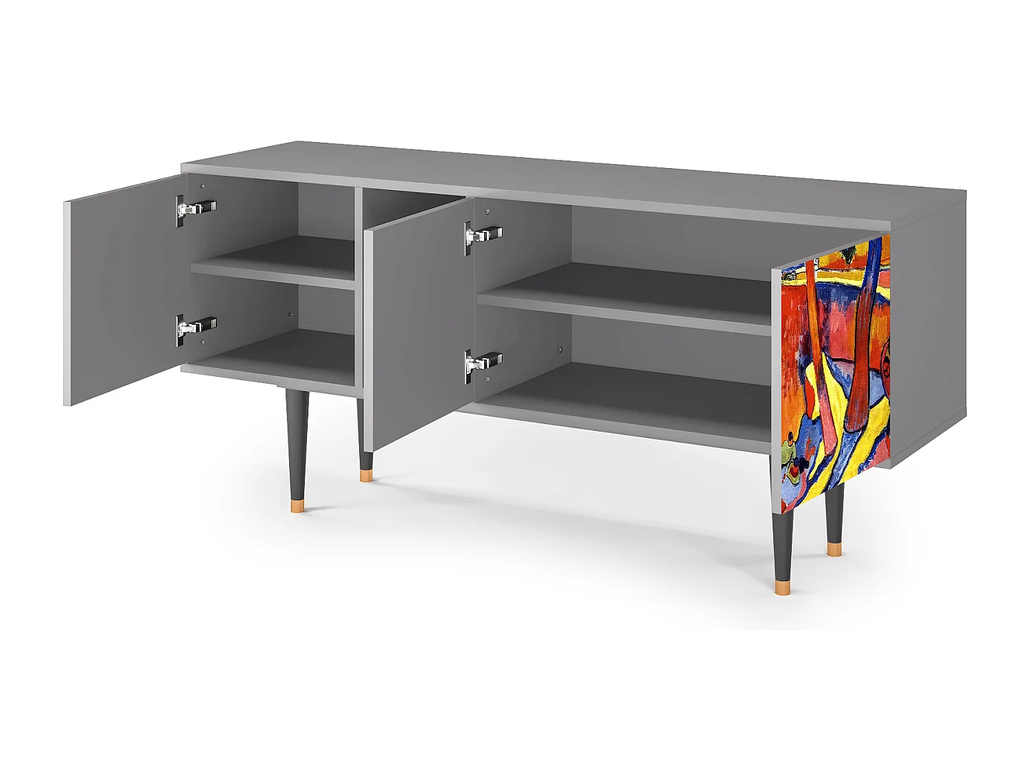Szafka RTV - 150х69х41 cm - T5 - The Turning Road, Szary