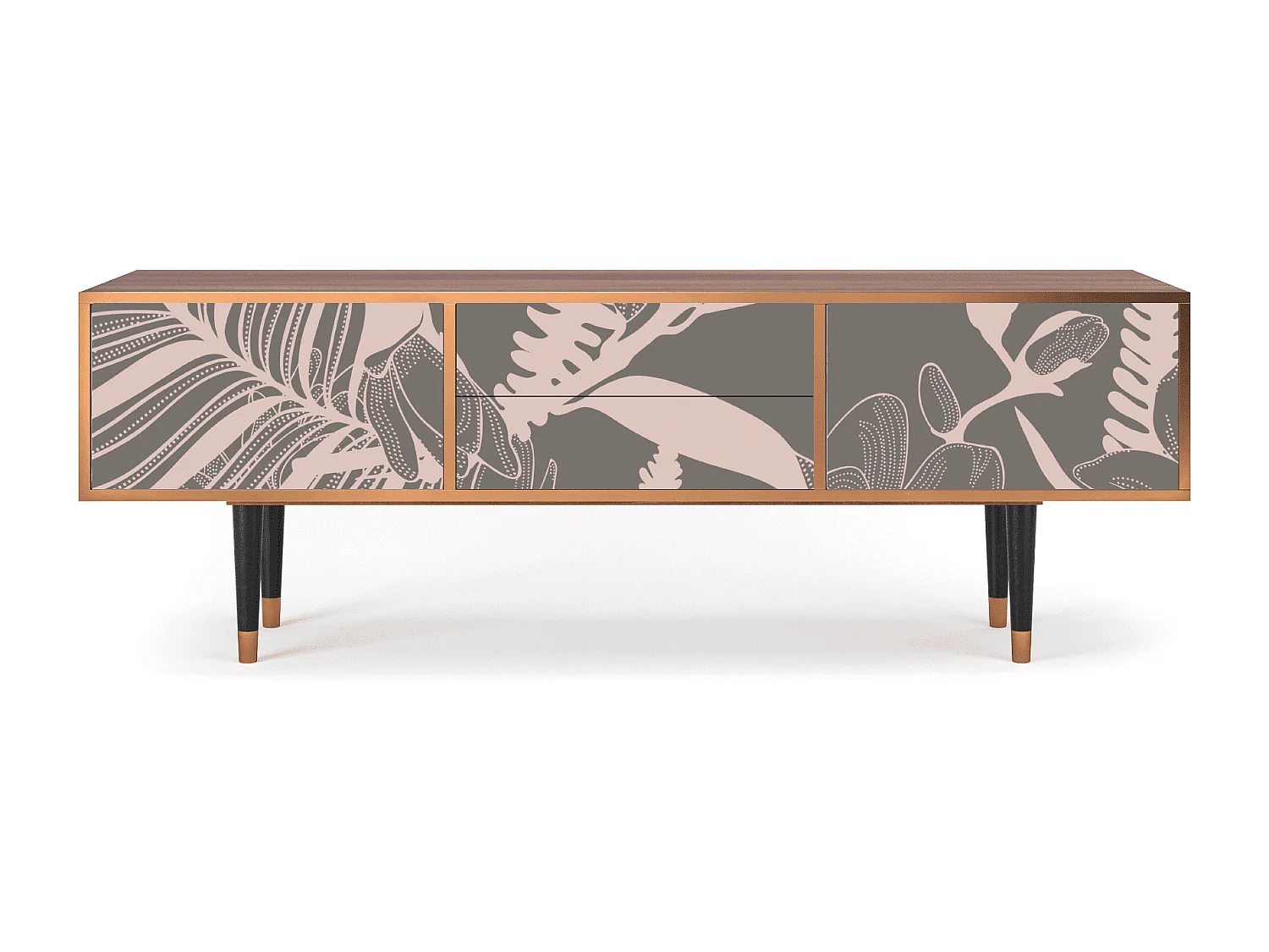 TV-Möbel - 170х59х48 cm - T4 - Issabelline Flower, Walnuss