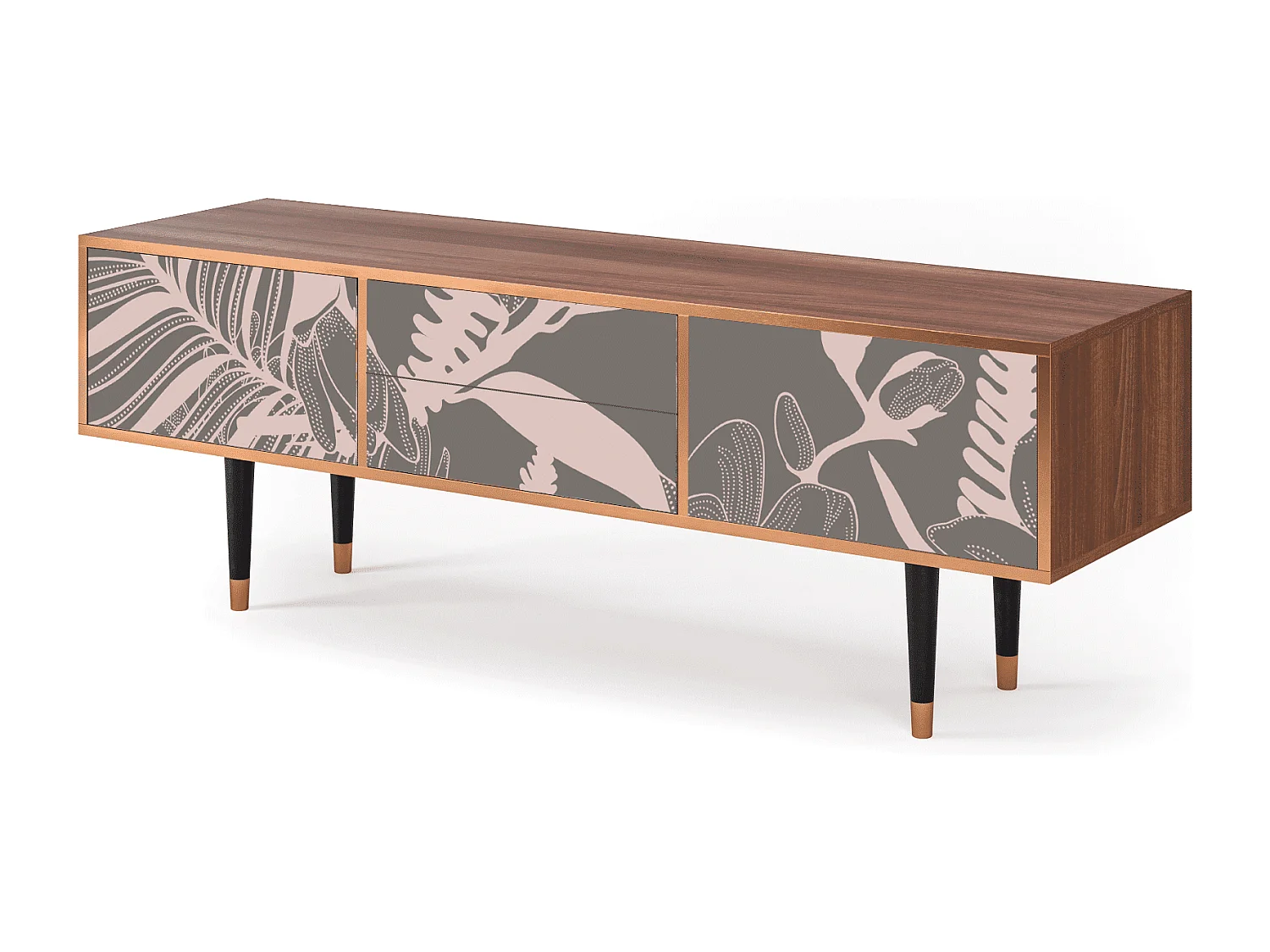 TV-Möbel - 170х59х48 cm - T4 - Issabelline Flower, Walnuss