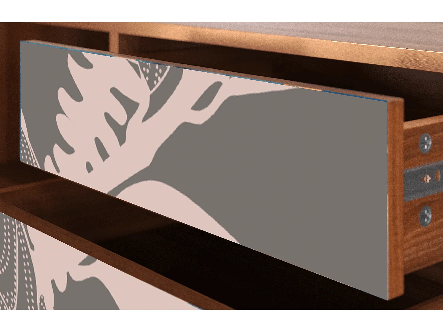 TV-Möbel - 170х59х48 cm - T4 - Issabelline Flower, Walnuss