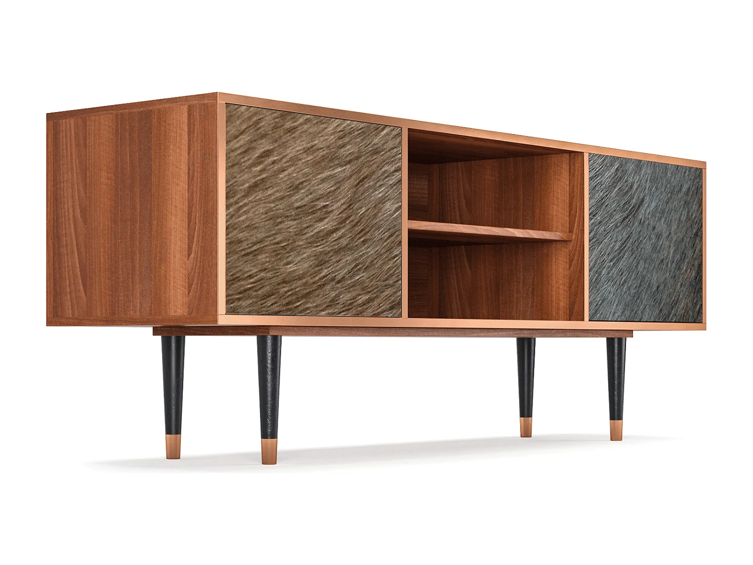 Meuble TV - 170х69х48 cm - T2 - Peanut Hair, Noyer