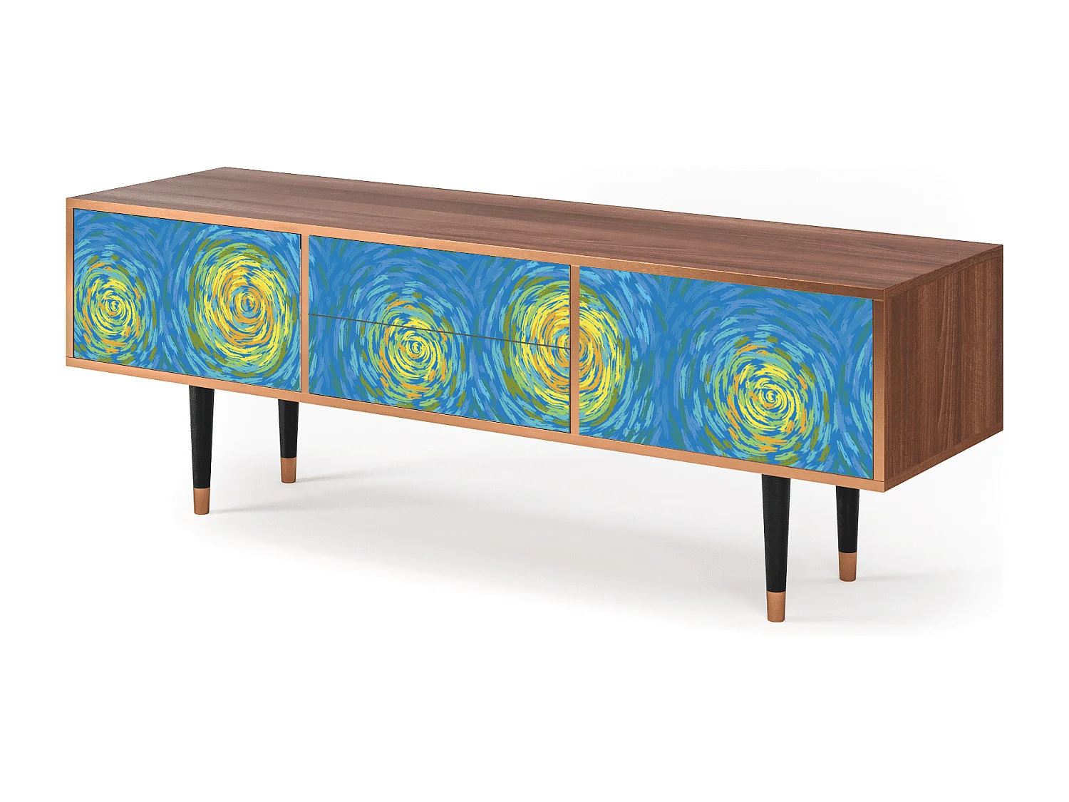 Mueble de TV - 170х59х48 cm - T4 - Van Gogh Lights, Nogueira