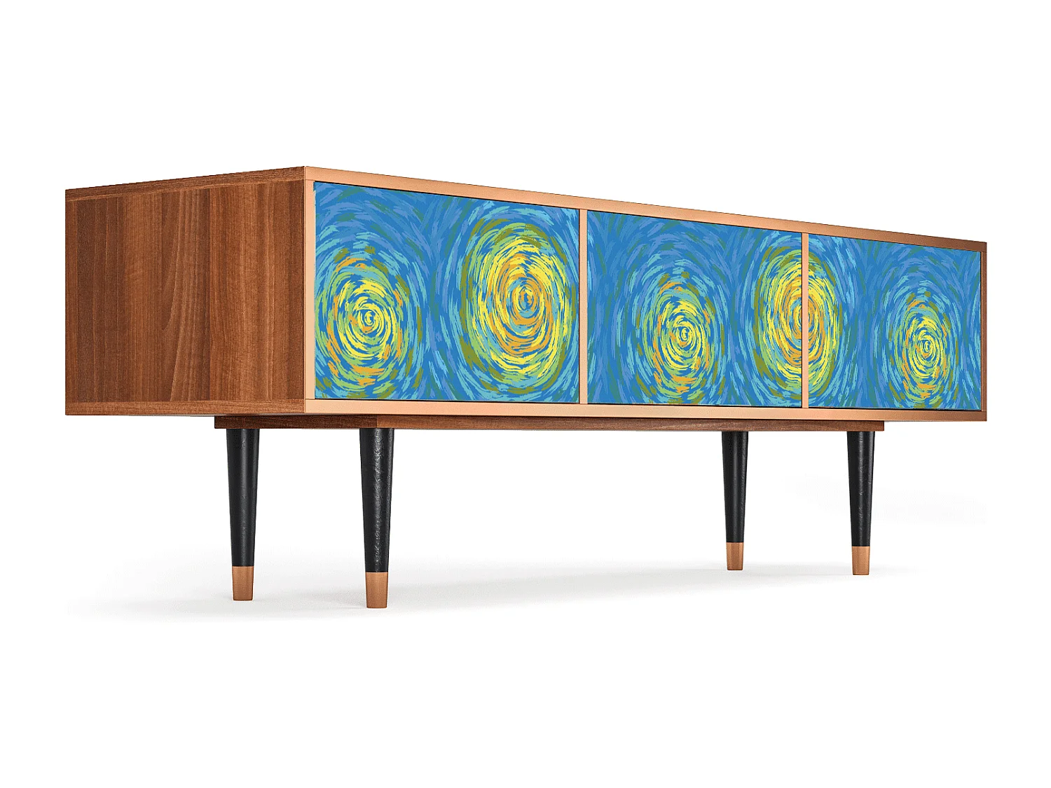 Mueble de TV - 170х59х48 cm - T4 - Van Gogh Lights, Nogueira