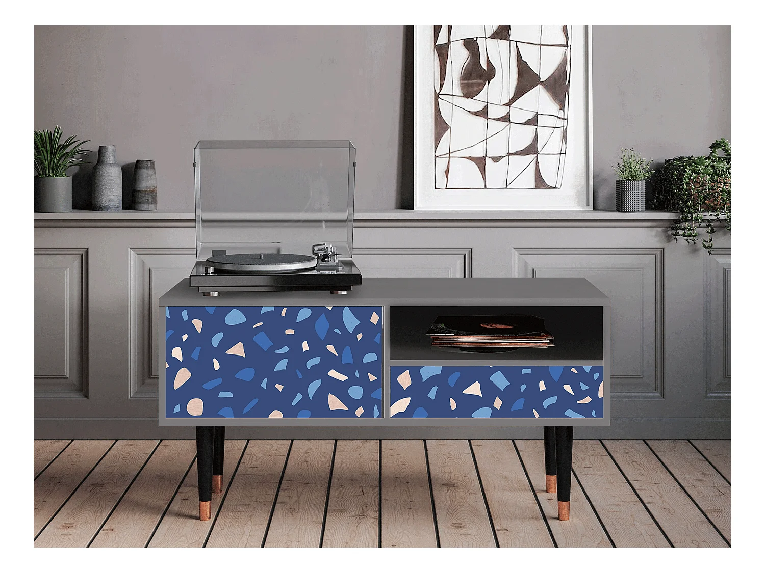 Mobile TV - 115х59х48 cm - T3 - Soap Whirpool, Grigio