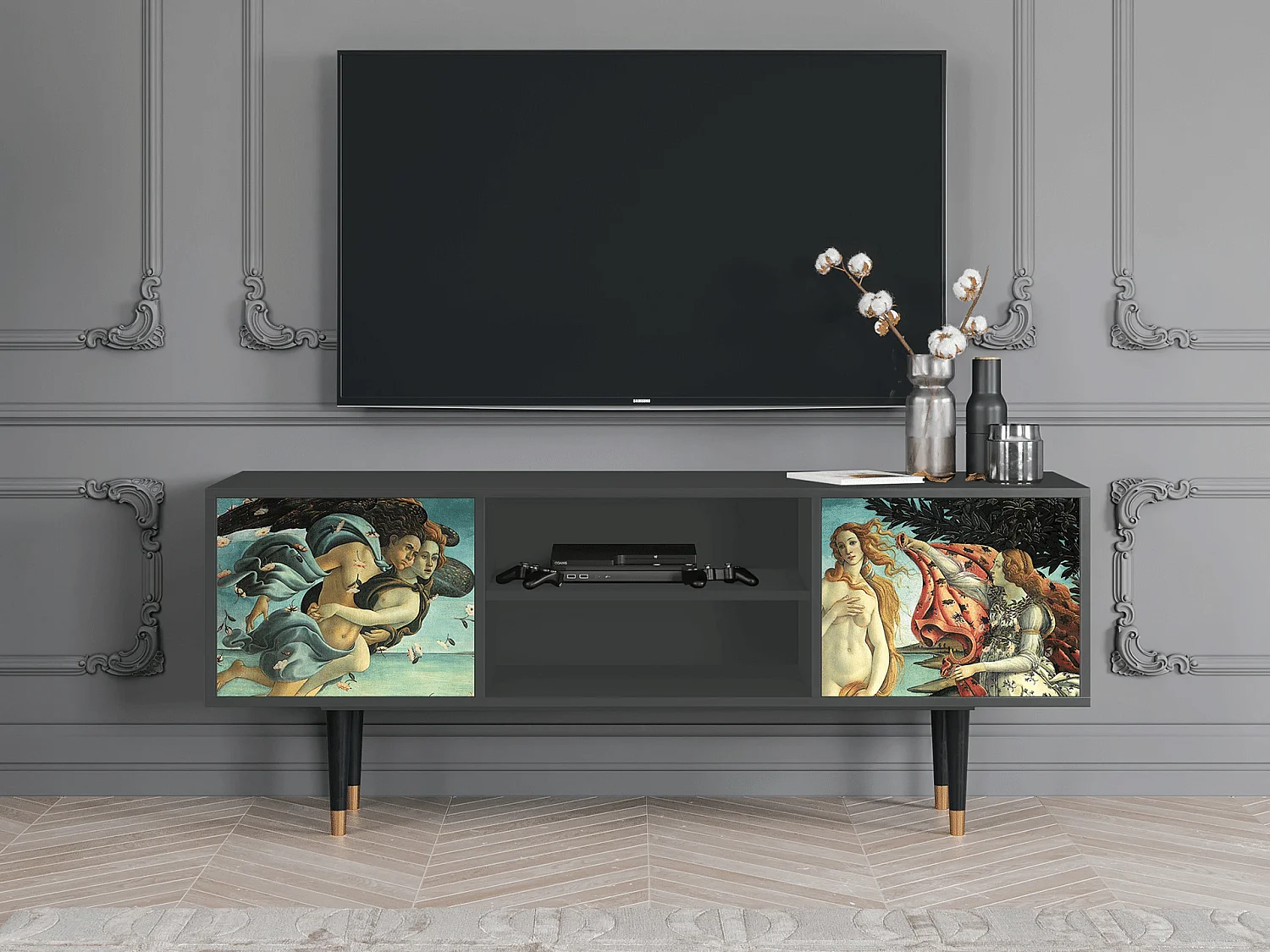 TV-Möbel - 170х69х48 cm - T2 - The Birth of Venus, Anthrazit