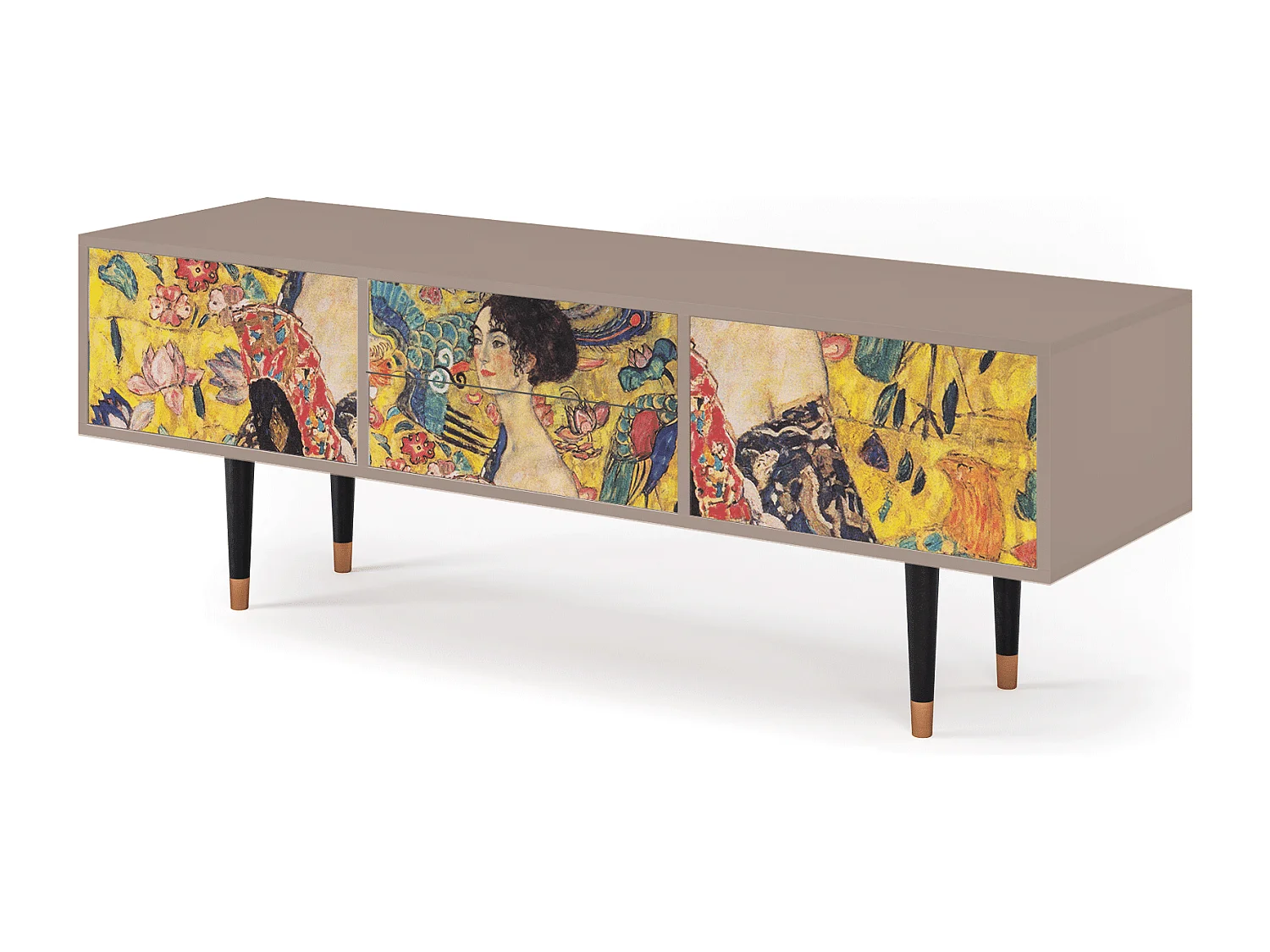 Mobile TV - 170х59х48 cm - T4 - Lady with Fan by Klimt, Latte