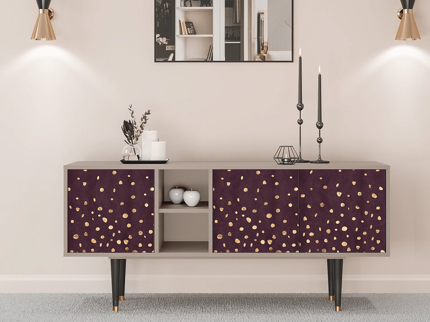 TV-meubel - 150х69х41 cm - T5 - Glowworms, Latte