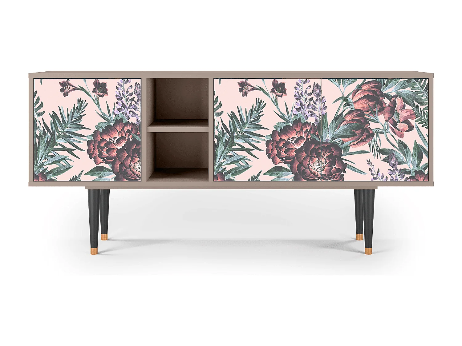 Szafka RTV - 150х69х41 cm - T5 - Peach Peonies, Latte