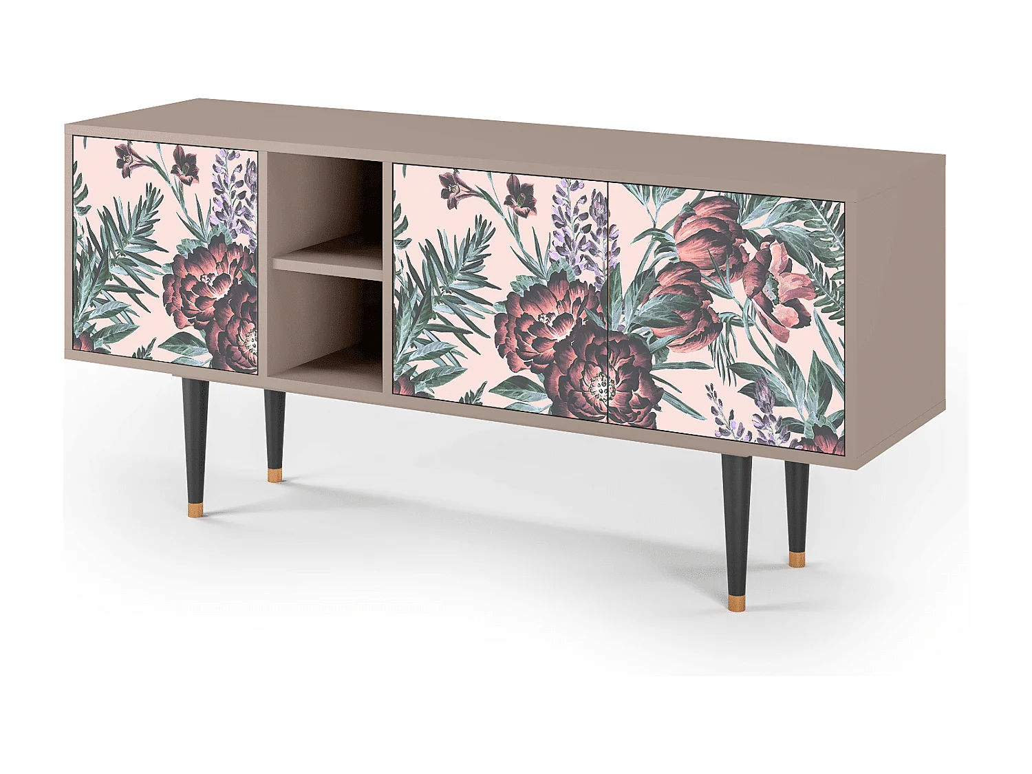 Szafka RTV - 150х69х41 cm - T5 - Peach Peonies, Latte