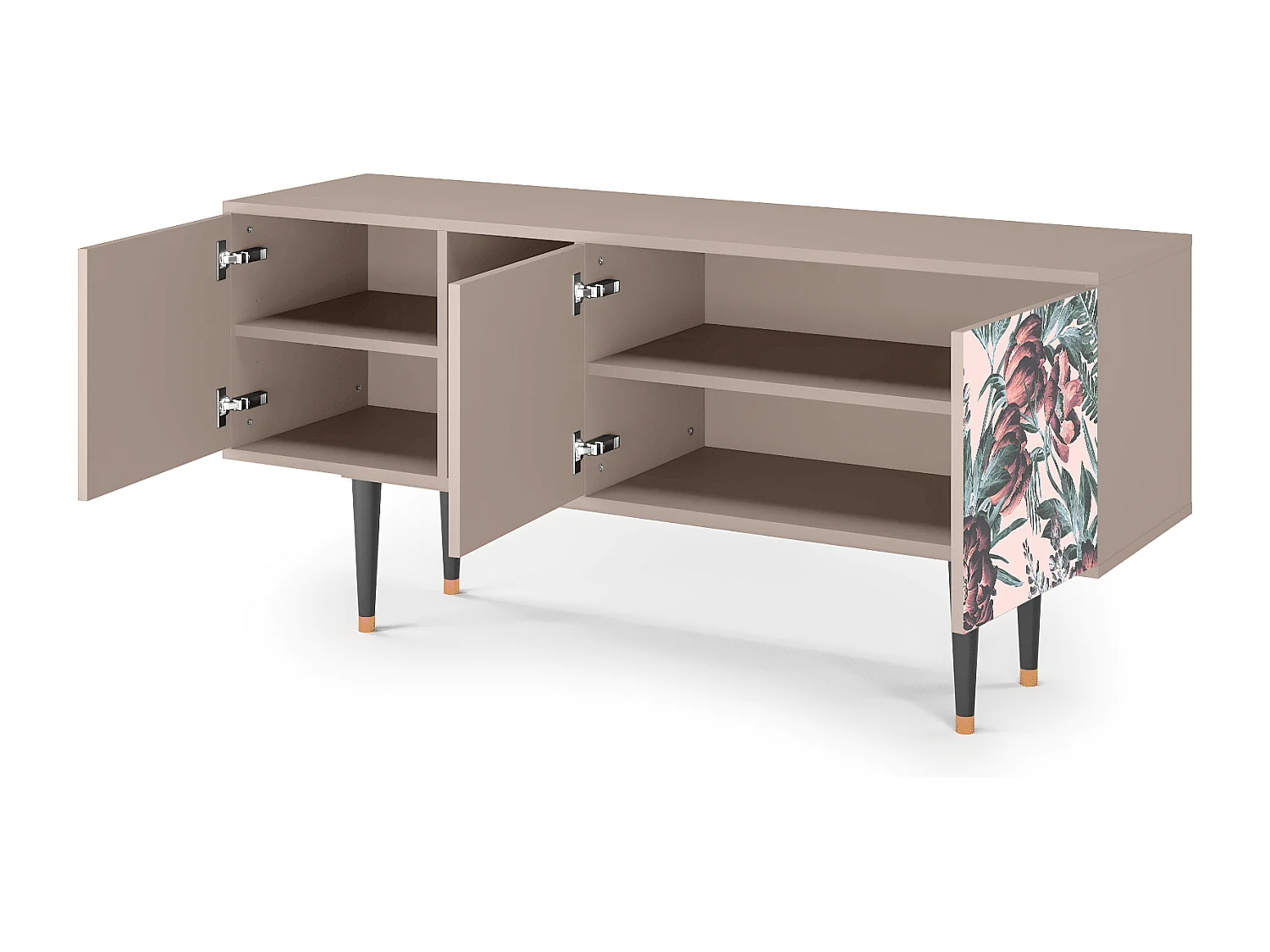 Szafka RTV - 150х69х41 cm - T5 - Peach Peonies, Latte