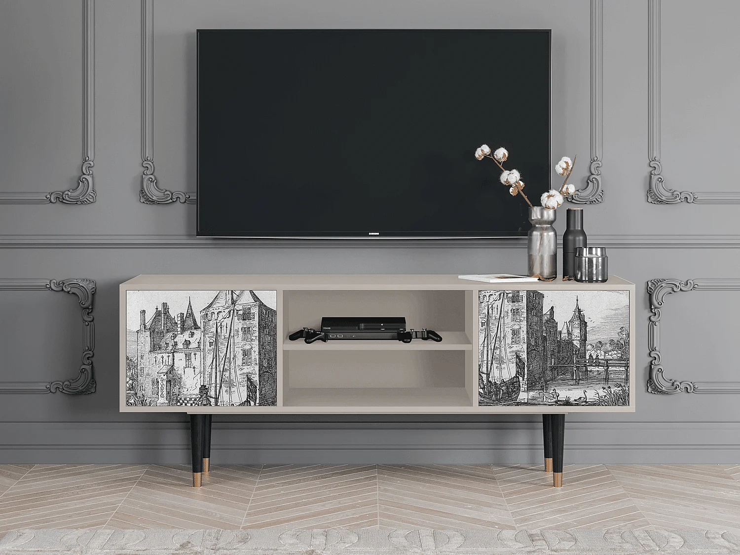 Meuble TV - 170х69х48 cm - T2 - Castle by Breugel, Sable