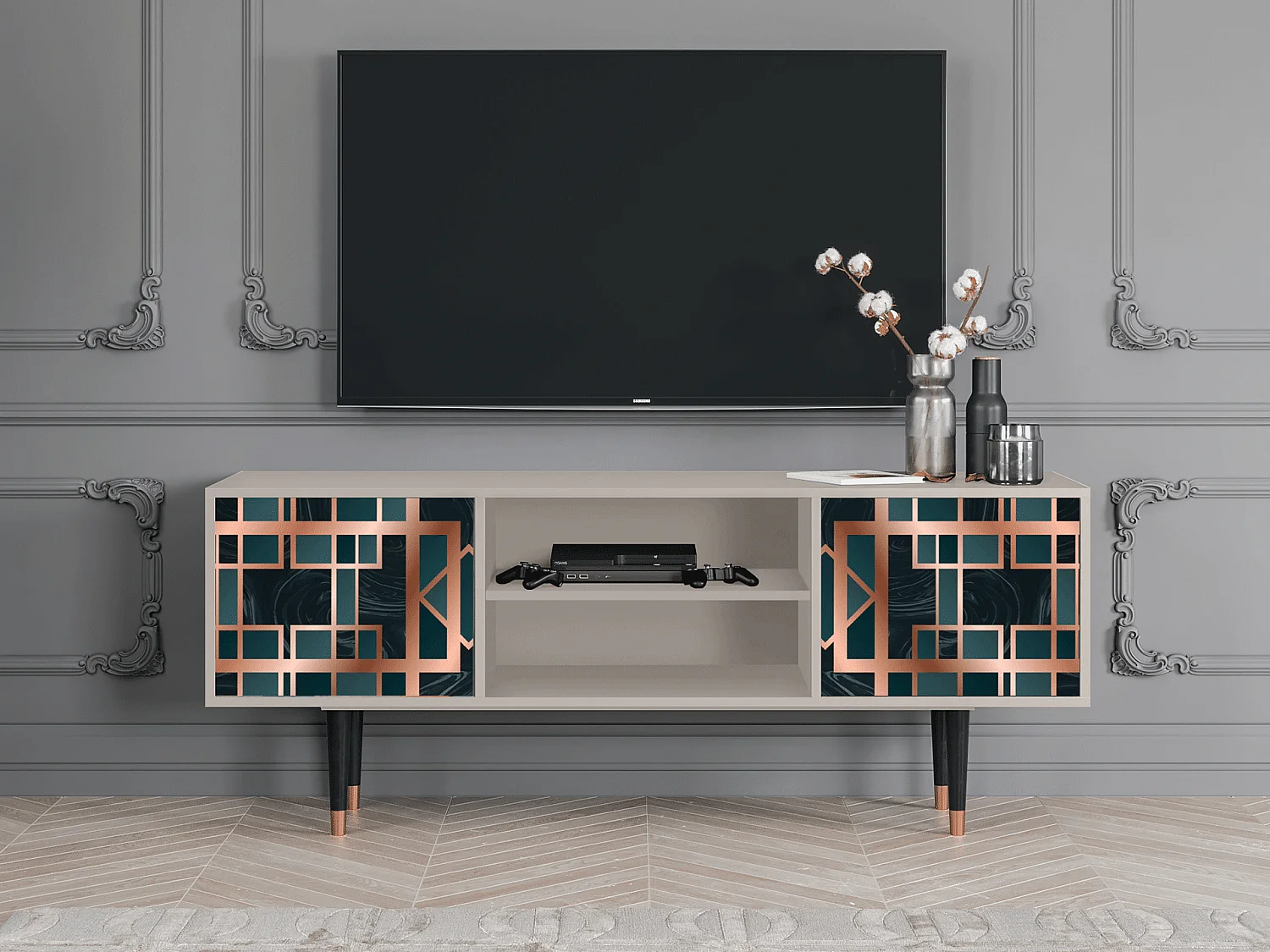 Mueble de TV - 170х69х48 cm - T2 - Emerald Metro, Arena