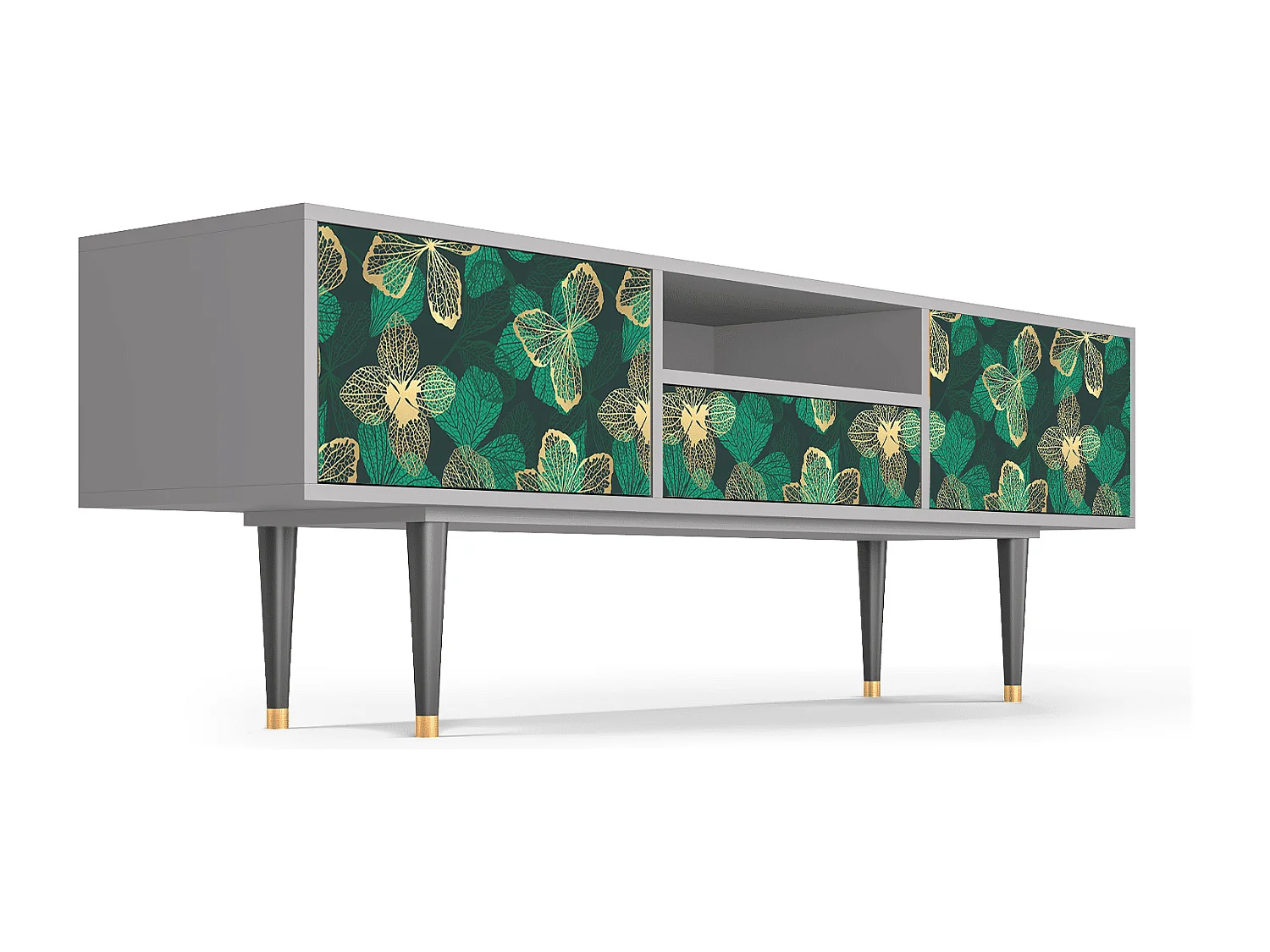 TV-meubel - 170х59х41 cm - T6 - Green Flower, Grijs