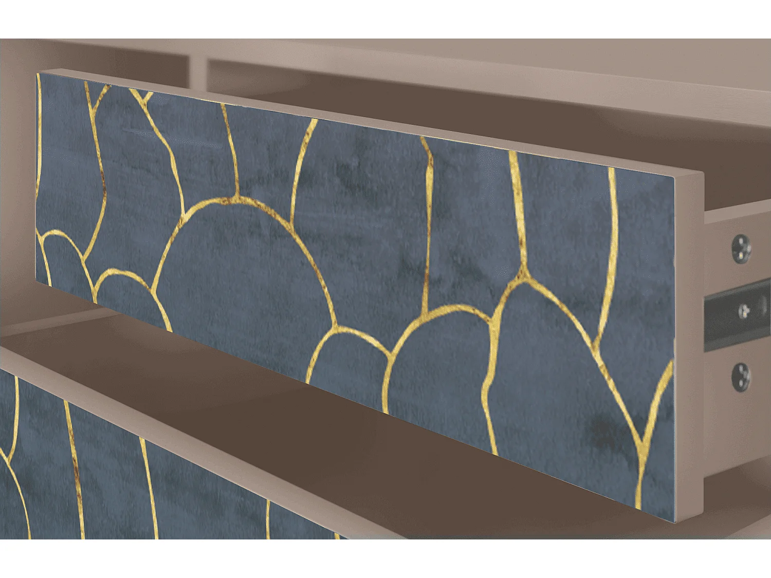 Mueble de TV - 170х59х48 cm - T4 - Blue Lagoon, Latte