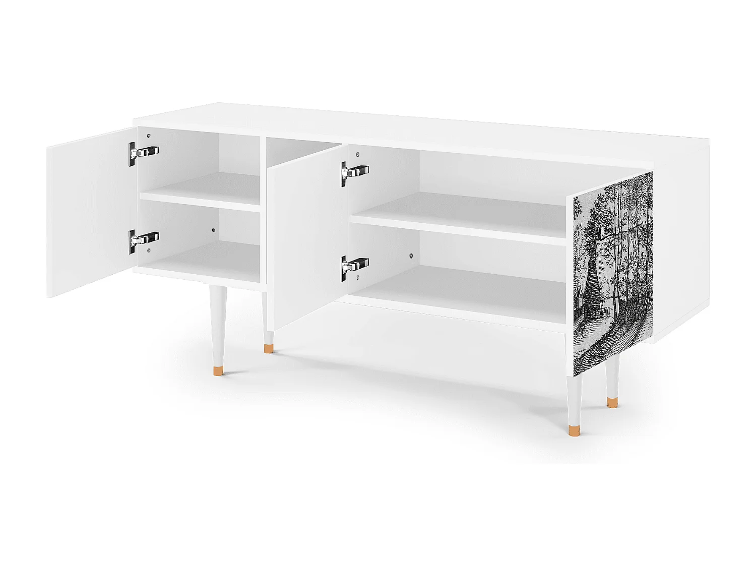 Meuble TV - 150х69х41 cm - T5 - Village Road, Blanc