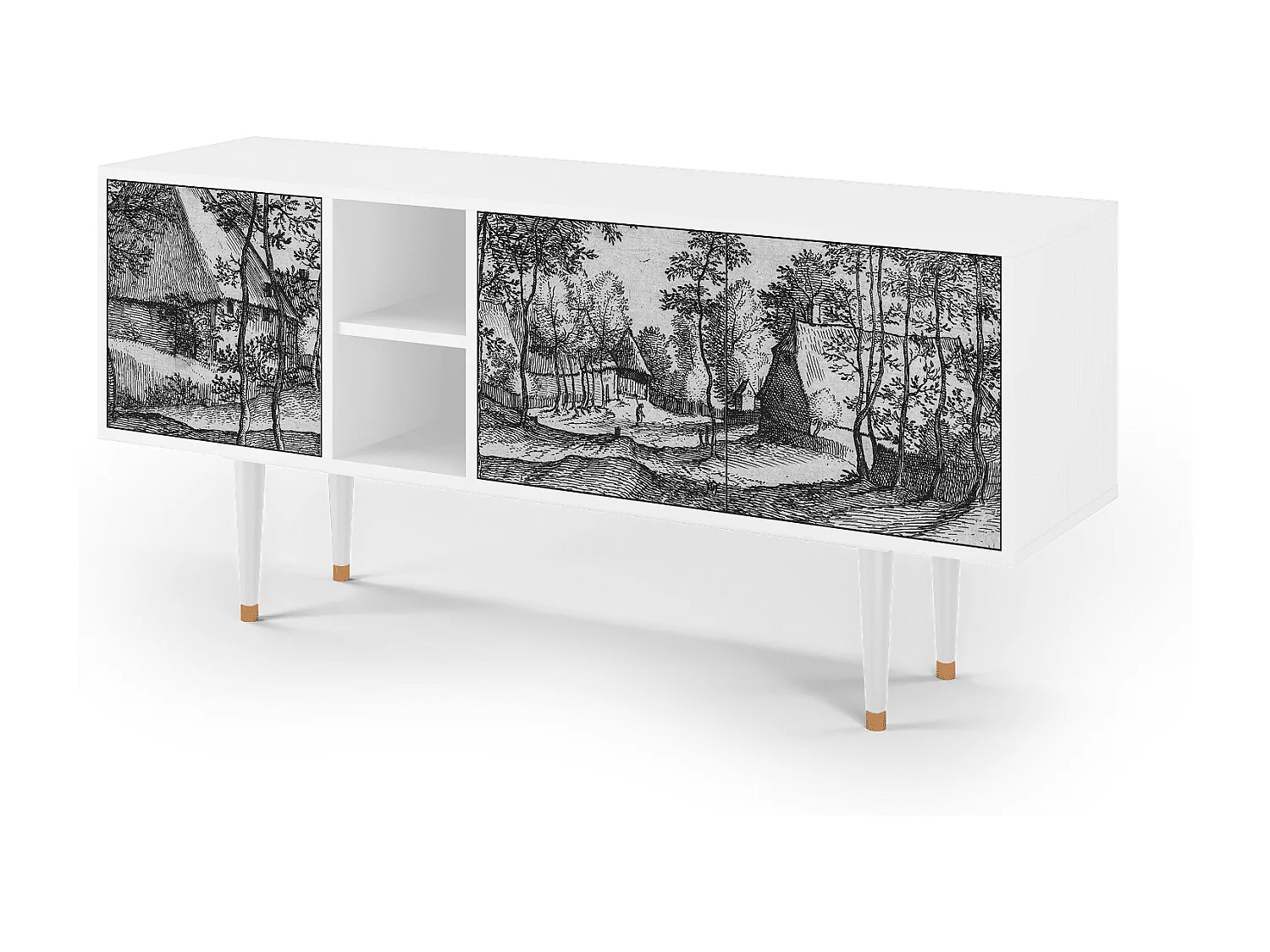 TV-meubel - 150х69х41 cm - T5 - Village Road, Wit