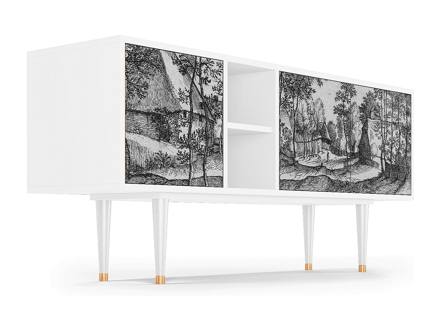 TV-meubel - 150х69х41 cm - T5 - Village Road, Wit