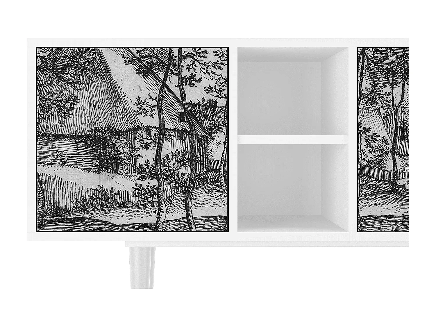 TV-meubel - 150х69х41 cm - T5 - Village Road, Wit