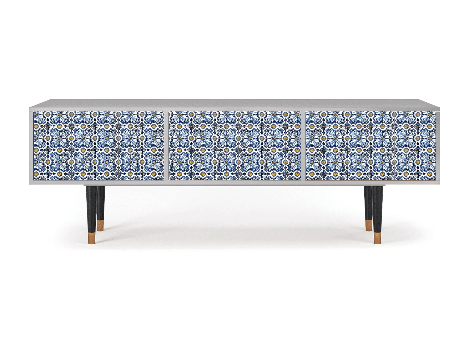 Mueble de TV - 170х59х48 cm - T4 - Lovely Cornflowers, Cinza