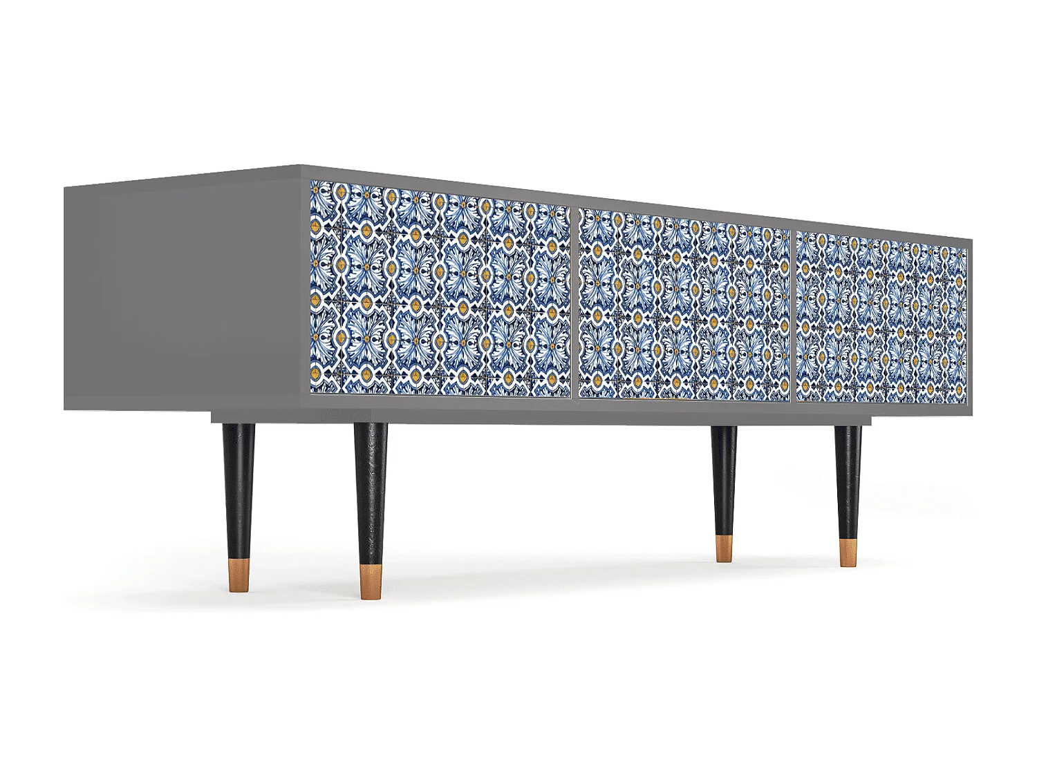 Mueble de TV - 170х59х48 cm - T4 - Lovely Cornflowers, Cinza