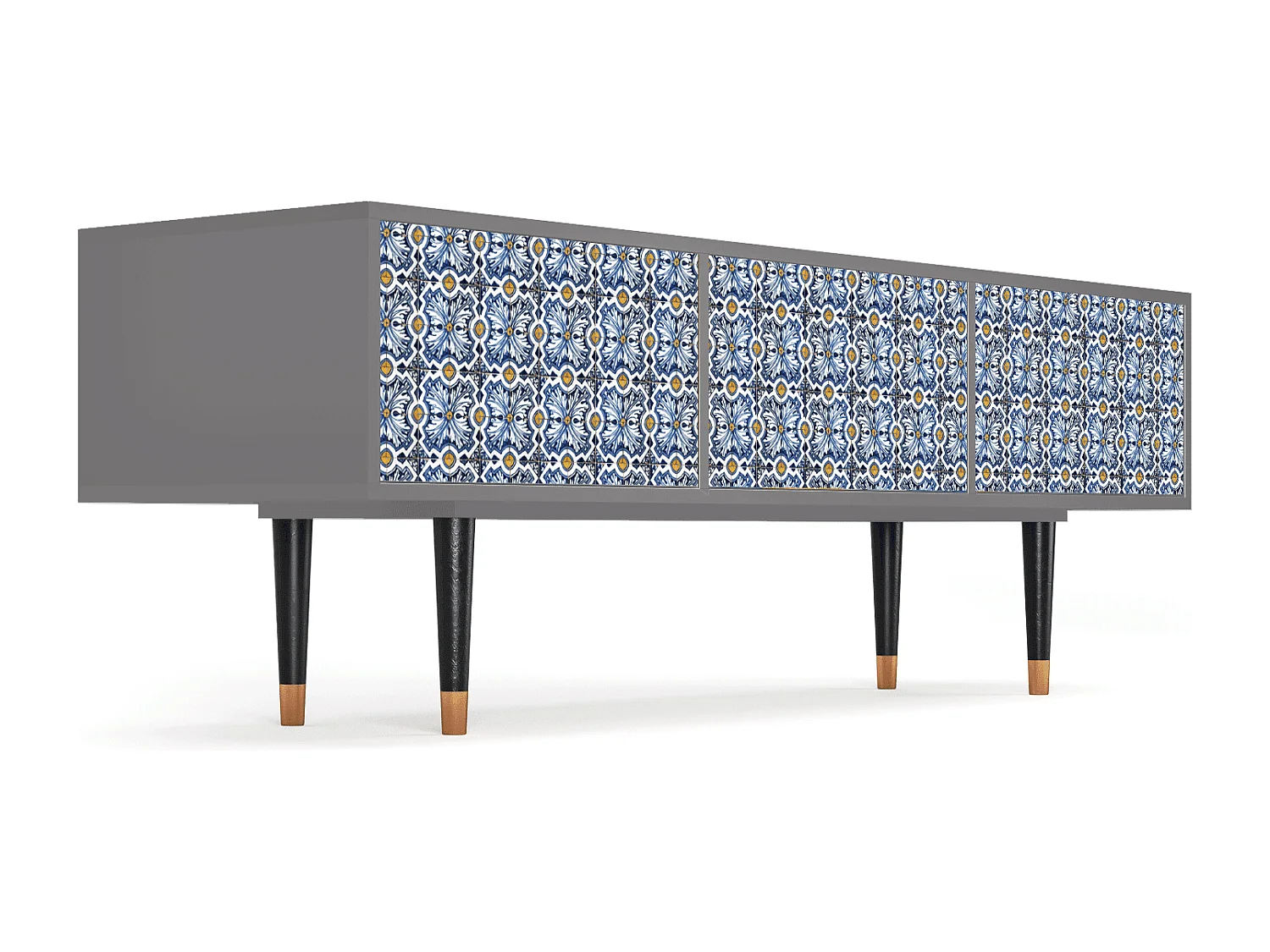 Mobile TV - 170х59х48 cm - T4 - Lovely Cornflowers, Grigio