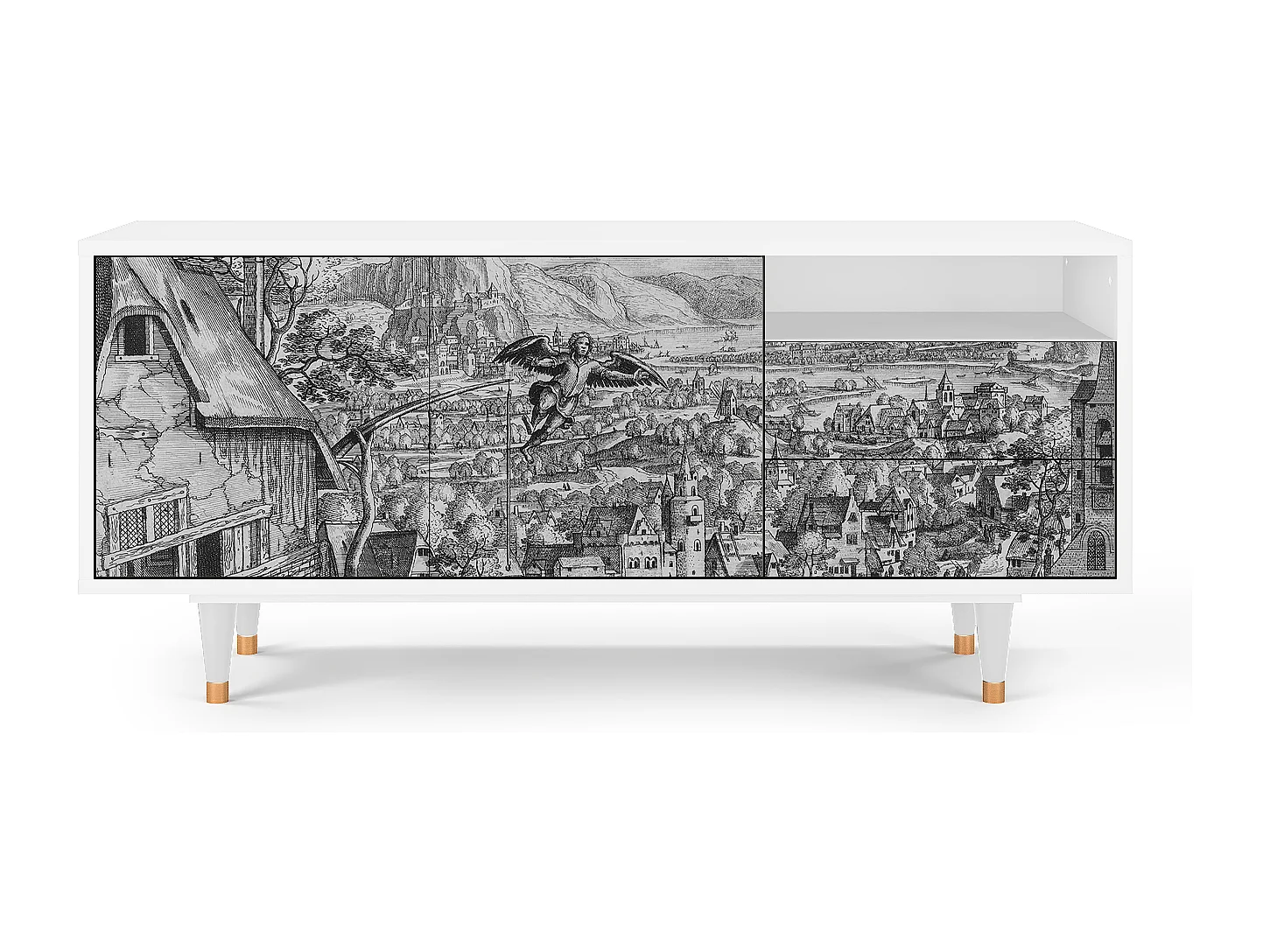 Mueble de TV - 125х56х41 cm - T7 - Departure, Blanco