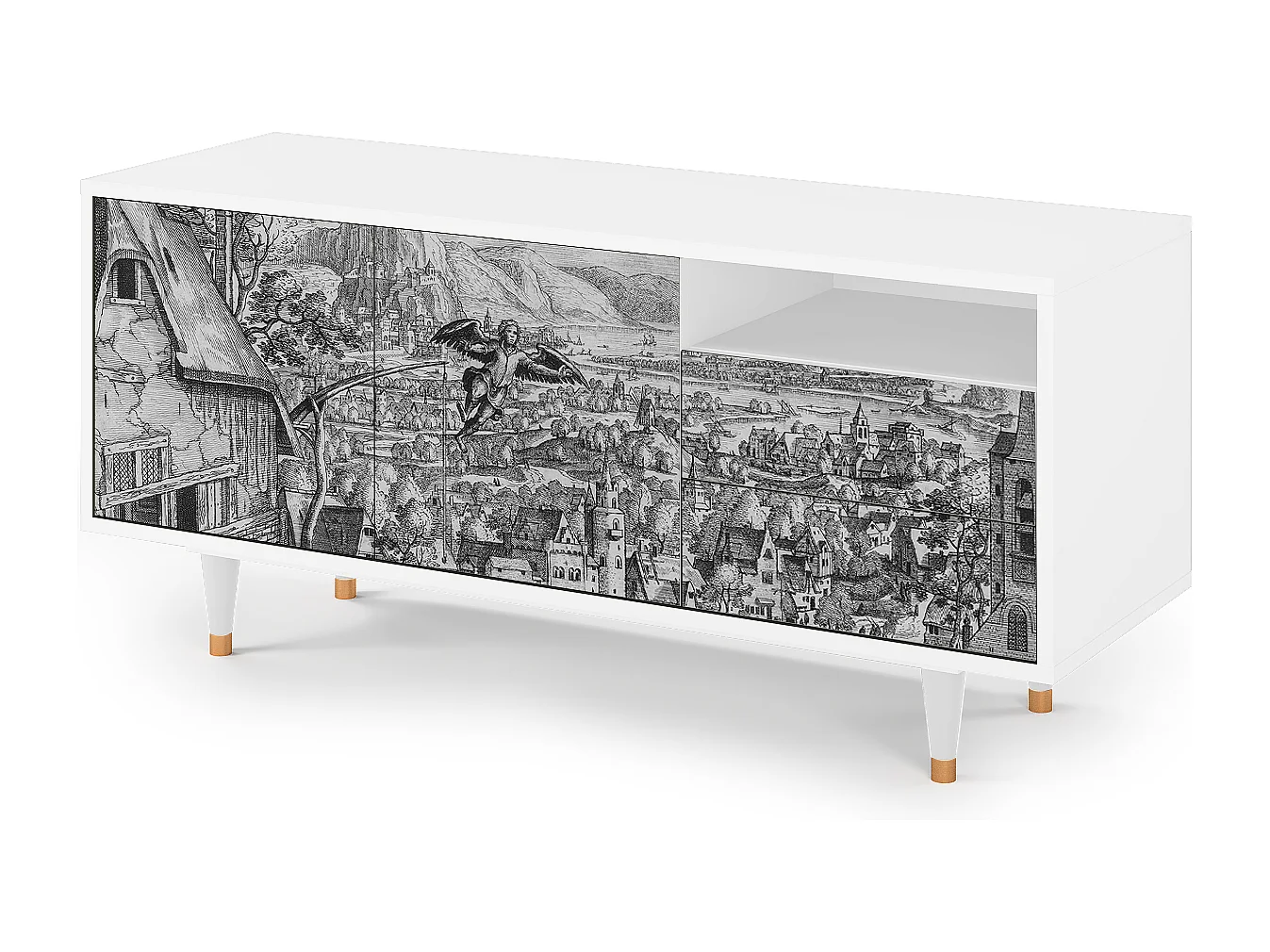 Mueble de TV - 125х56х41 cm - T7 - Departure, Blanco