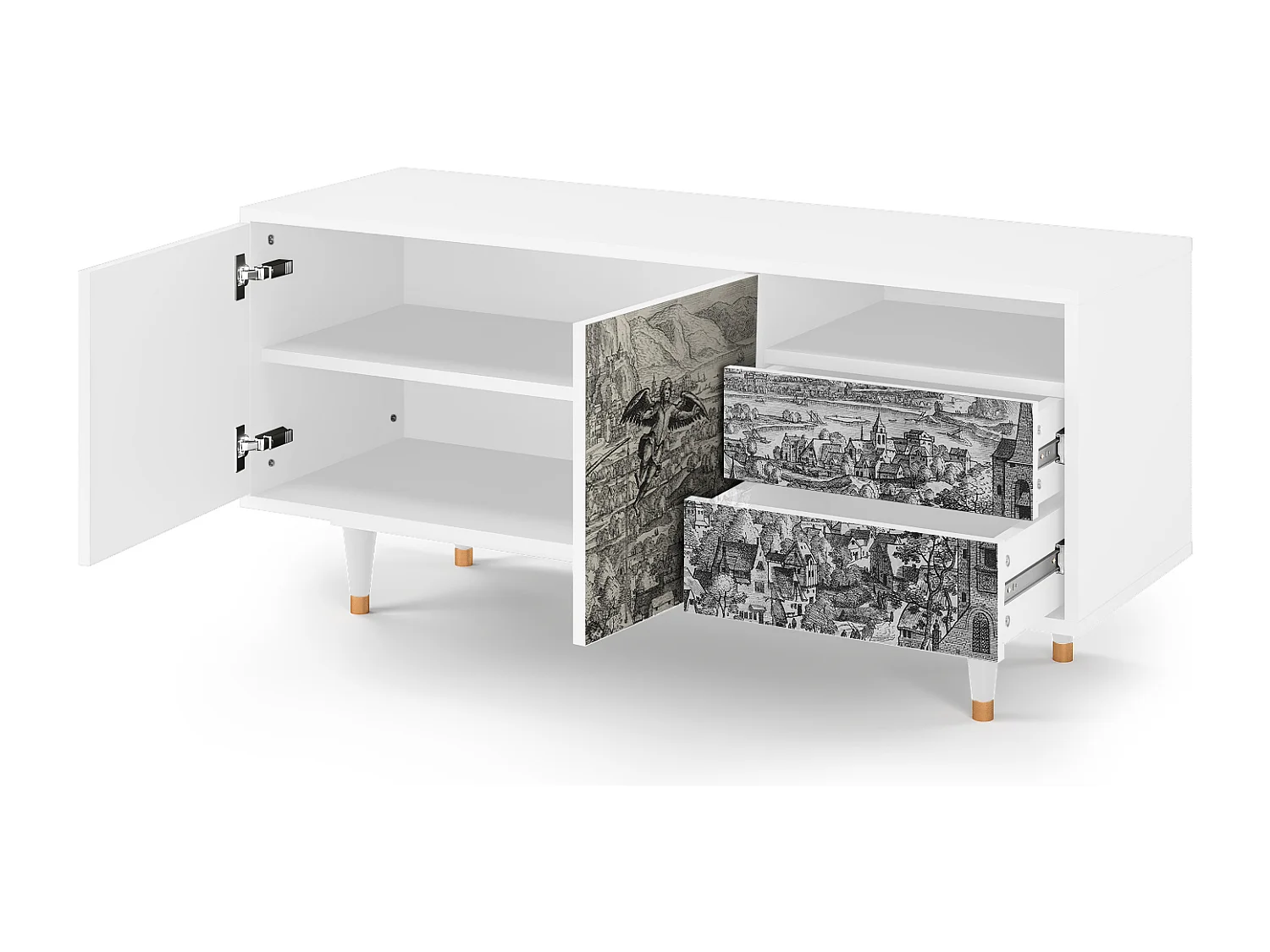 Mueble de TV - 125х56х41 cm - T7 - Departure, Blanco