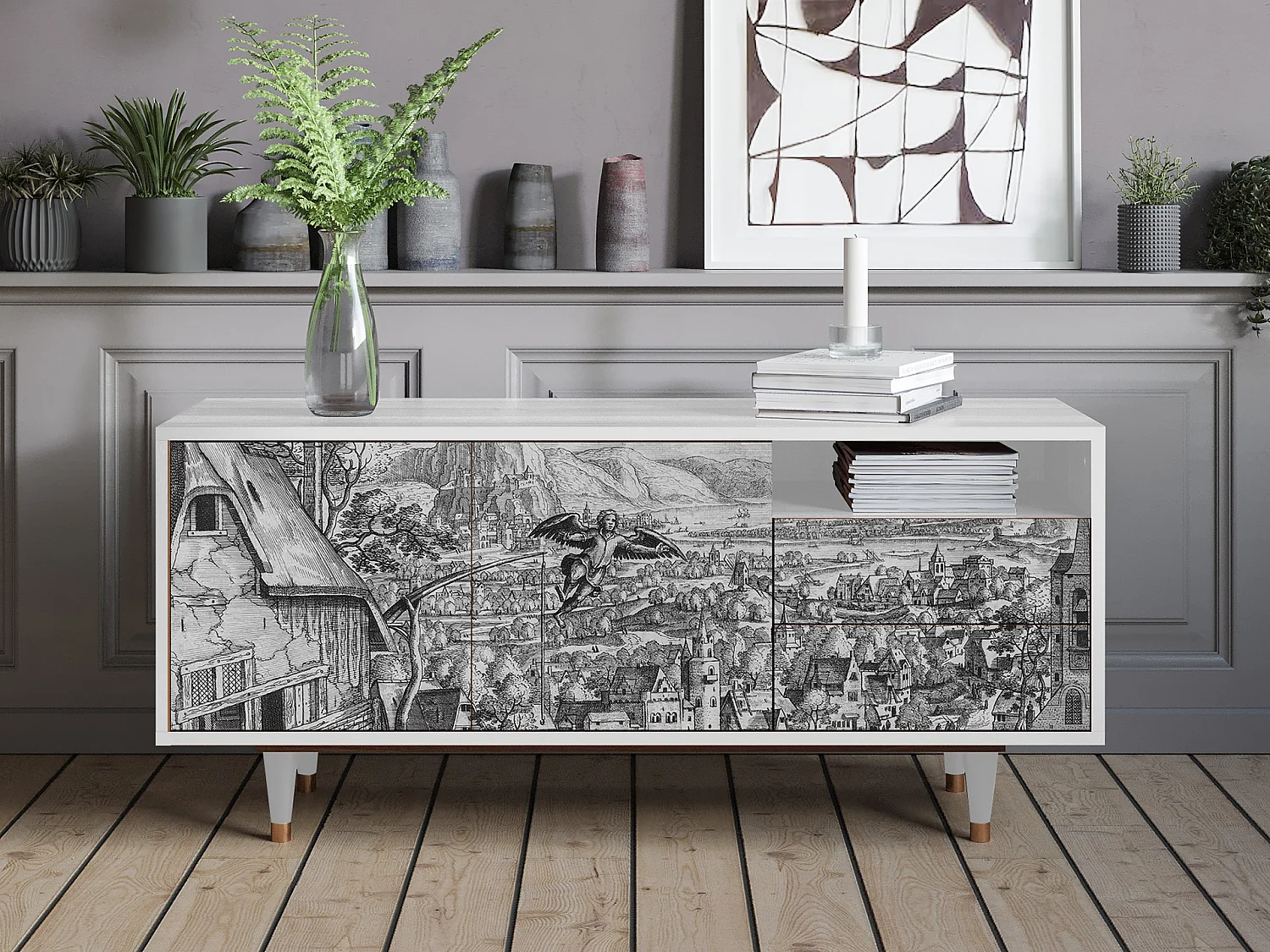 Mueble de TV - 125х56х41 cm - T7 - Departure, Branco