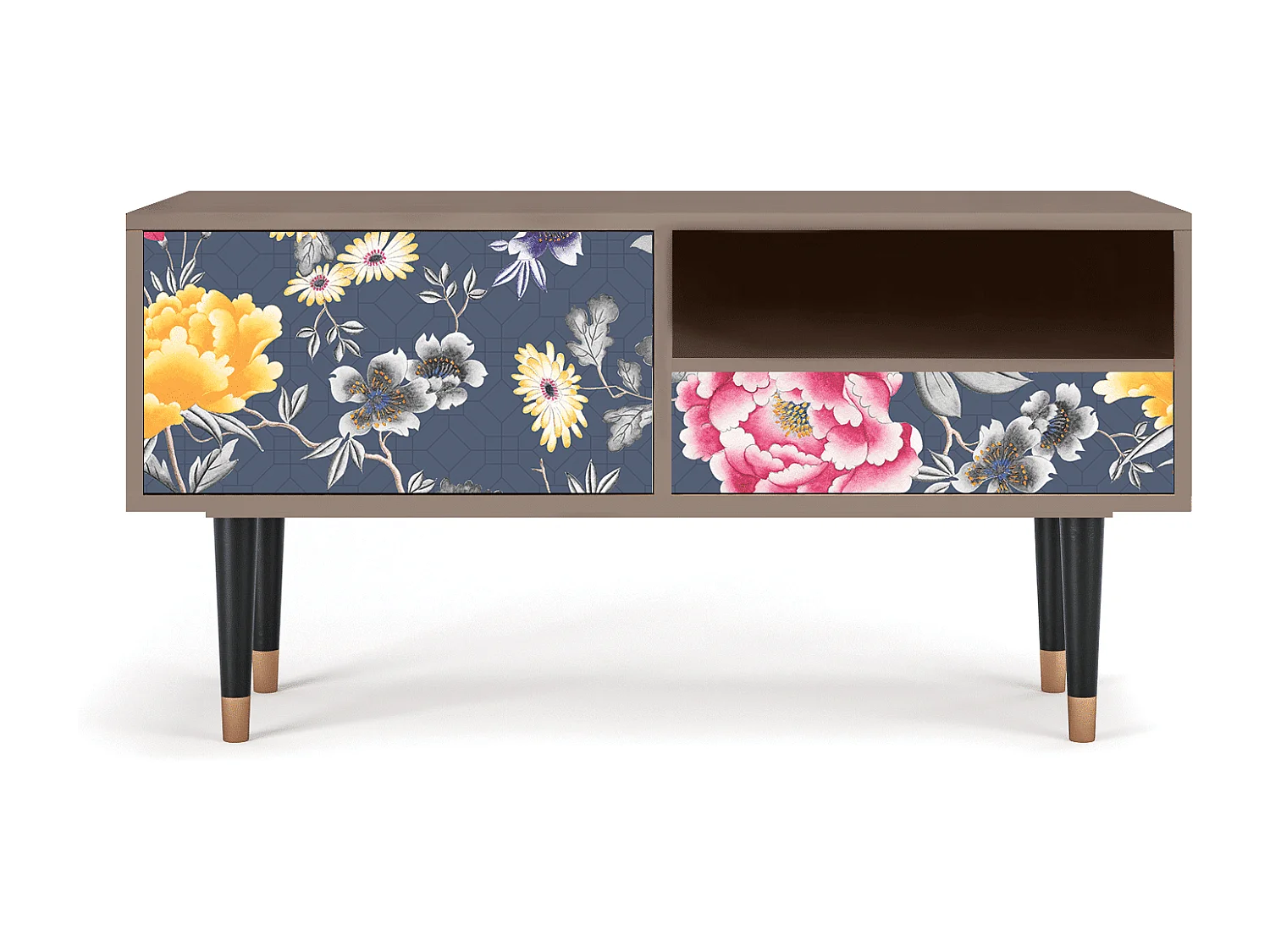 Mobile TV - 115х59х48 cm - T3 - Dark Flower Bed, Latte