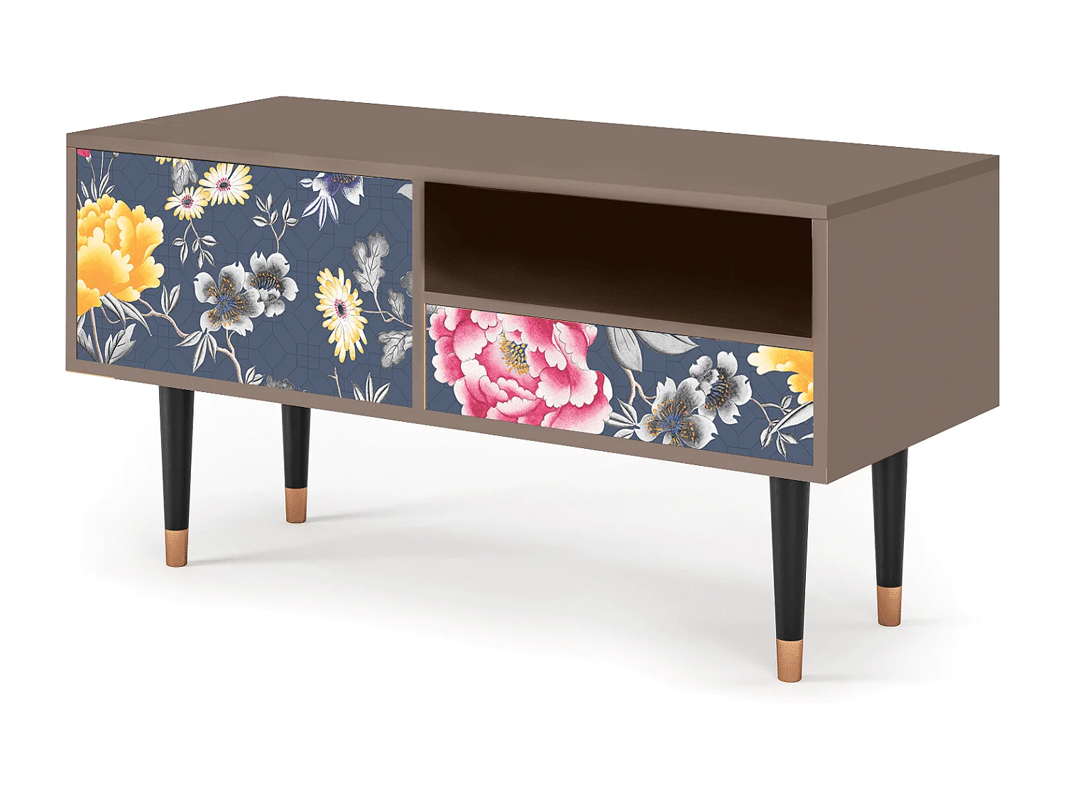 Mobile TV - 115х59х48 cm - T3 - Dark Flower Bed, Latte