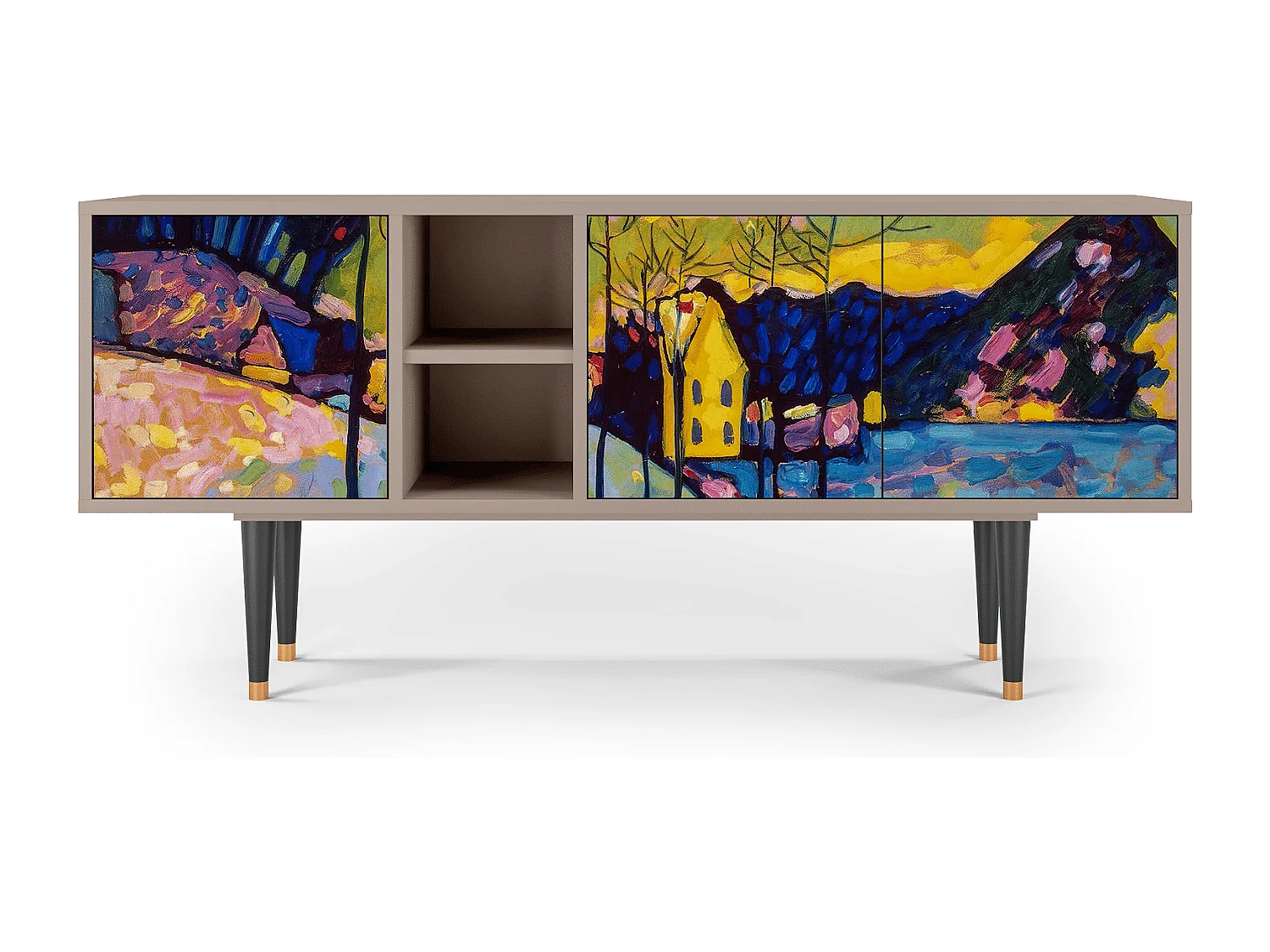 Meuble TV - 150х69х41 cm - T5 - Winter Landscape, Latte