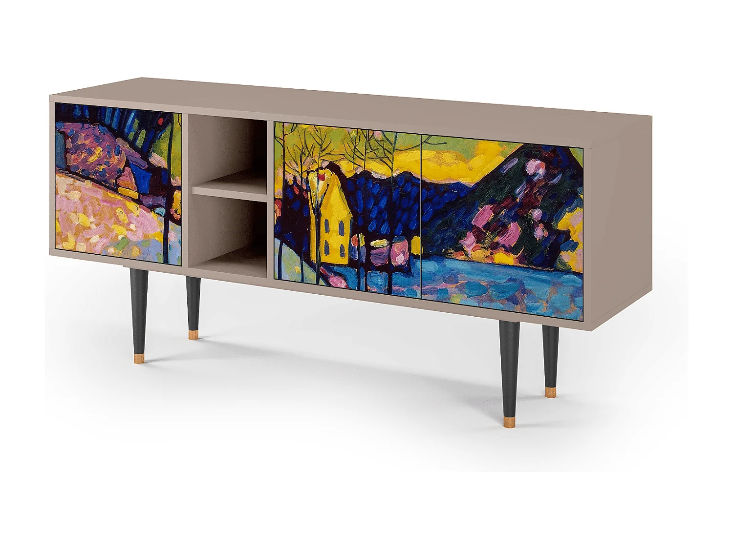 Meuble TV - 150х69х41 cm - T5 - Winter Landscape, Latte