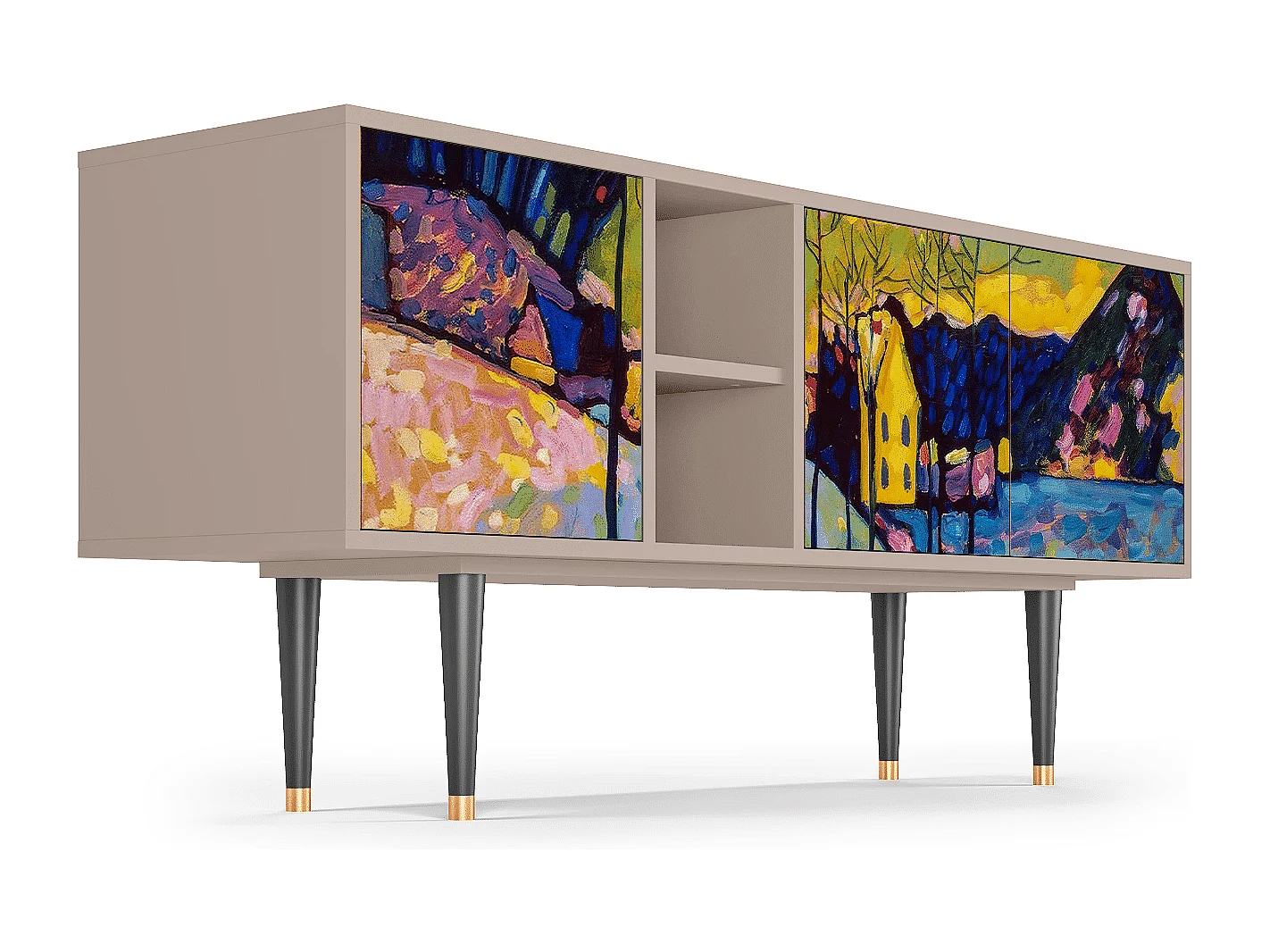 Meuble TV - 150х69х41 cm - T5 - Winter Landscape, Latte