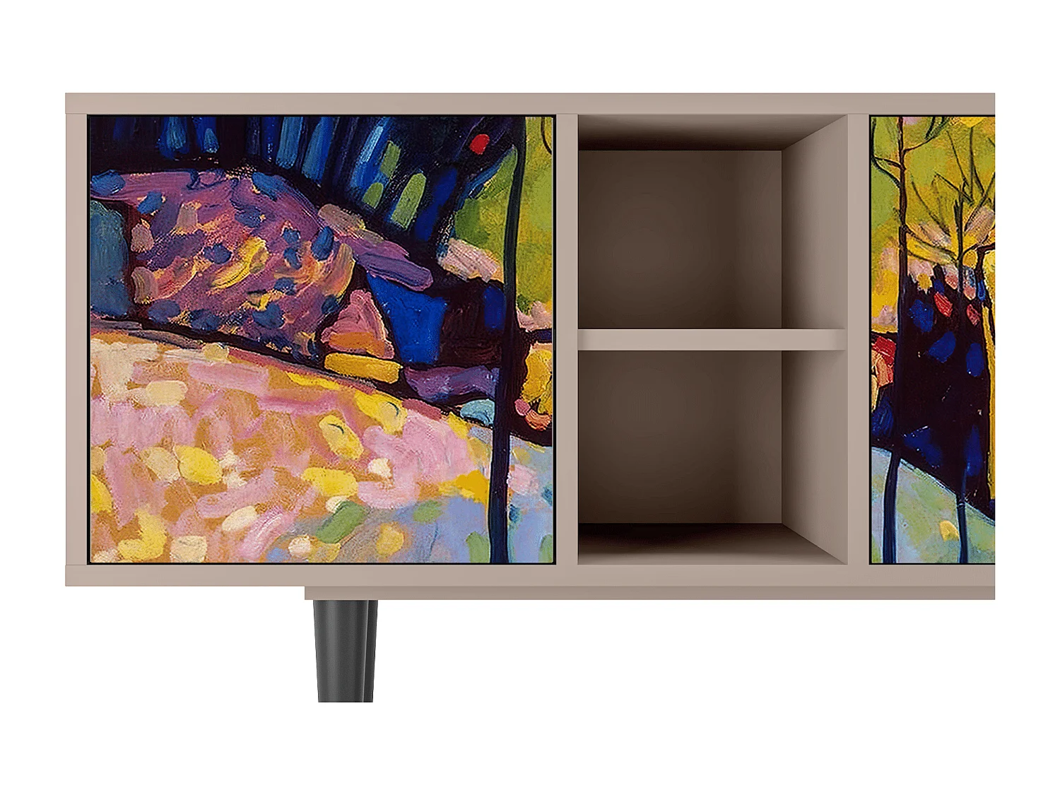 Meuble TV - 150х69х41 cm - T5 - Winter Landscape, Latte