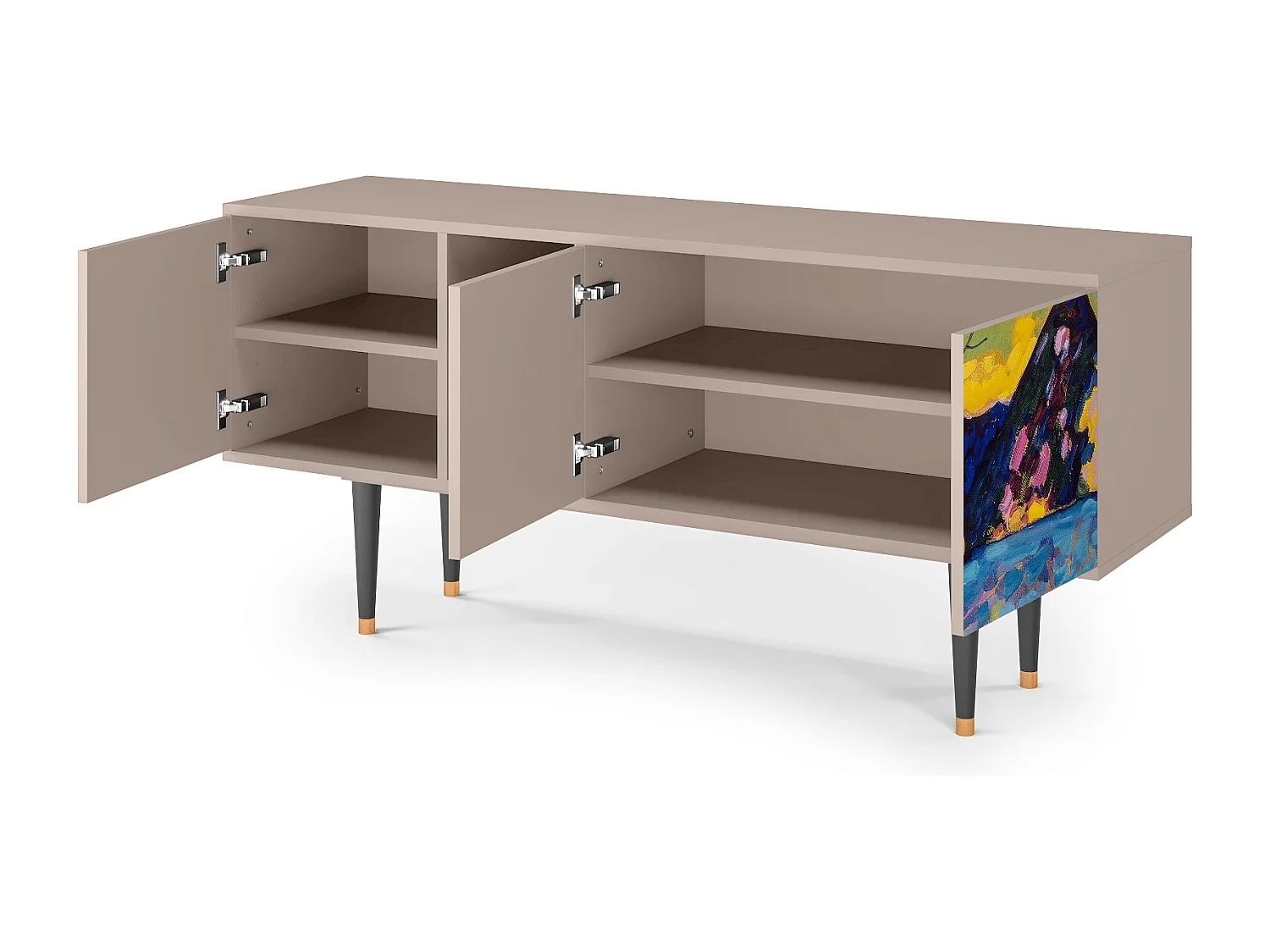 Szafka RTV - 150х69х41 cm - T5 - Winter Landscape, Latte