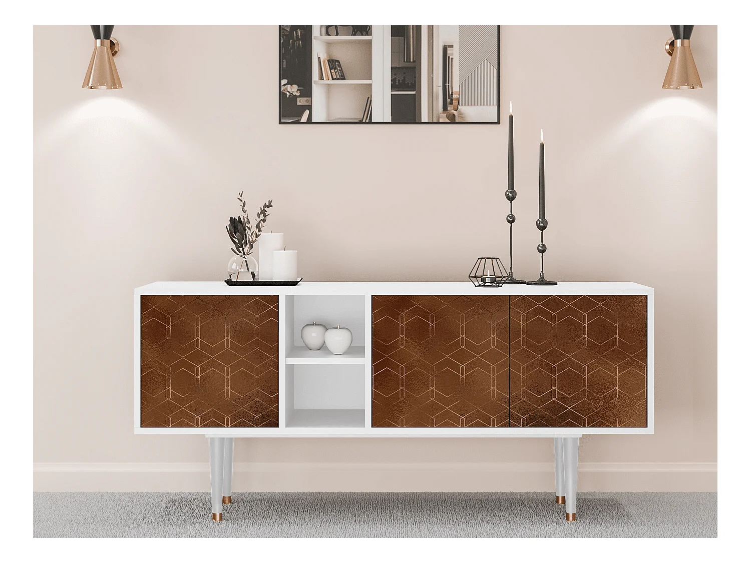 TV-Möbel - 150х69х41 cm - T5 - Chocolate Bar, Weiß